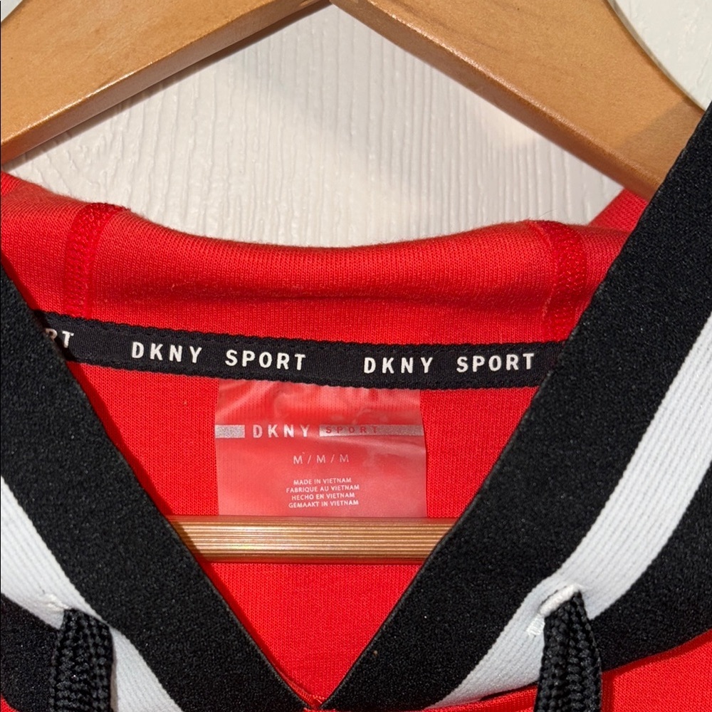 DKNY Orange Hoodie with Black and White Accents - Picture 4 of 10